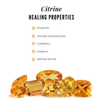 Real 6X8mm Citrine Emerald Cut Engagement Ring with Diamond Infinity Shank