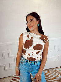 The Athens Top in Animal Print EXTRA SMALL