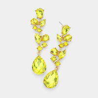 Teardrop Stone Dangle Evening Earrings