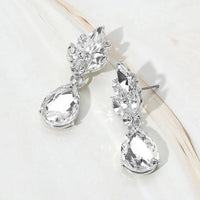 Teardrop Stone Dangle Evening Earrings