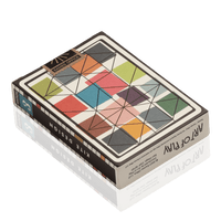 Back of Eames "Kite" playing cards by Art of Play, featuring colorful geometric design on a deck of playing cards.