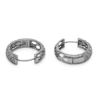 Sterling stainless steel cubic zirconia huggie hoop earrings for women, hypoallergenic design by JB Jewelry BLVD.
