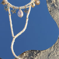 Eternal Afterglow Pearl Seashell Necklace Set