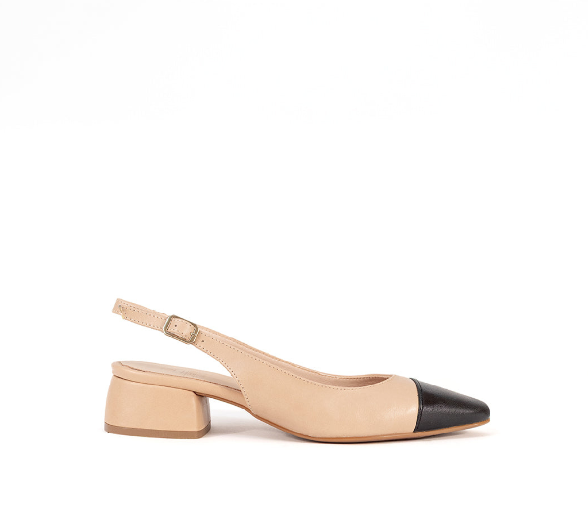 Menina Step Berta slingback nude shoes, handcrafted in Spain, featuring a sleek design and comfortable fit.