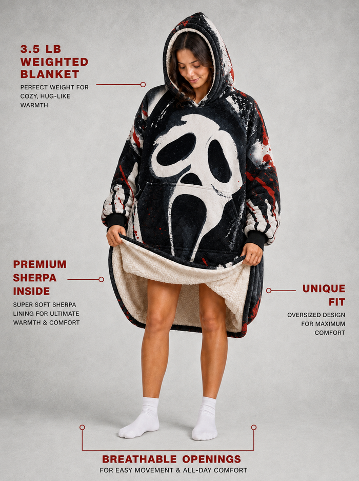 Ghost Face  Blanket Hoodie