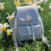 Seaside Sweetheart Fringe Backpack Denim