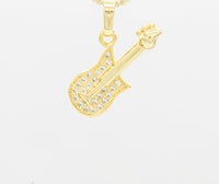 14K gold filled women’s guitar-shaped cubic zirconia pendant, elegant jewelry piece from JB Jewelry BLVD.