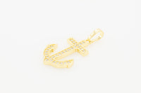 Anchor cross cubic zirconia pendant in 14K gold-filled jewelry, featuring a detailed design for men and women.