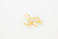 Elephant cubic zirconia pendant in 14K gold-filled jewelry for women, showcasing detailed design and shiny gemstone accents.