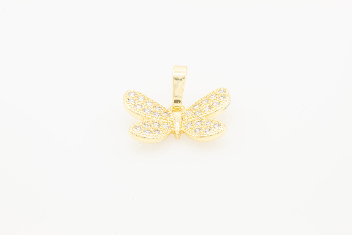 Butterfly cubic zirconia pendant in 14K gold filled jewelry for women, featuring sparkling gemstone details.