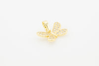 14K gold-filled butterfly pendant with sparkling cubic zirconia stones, elegant women's jewelry by JB Jewelry BLVD.