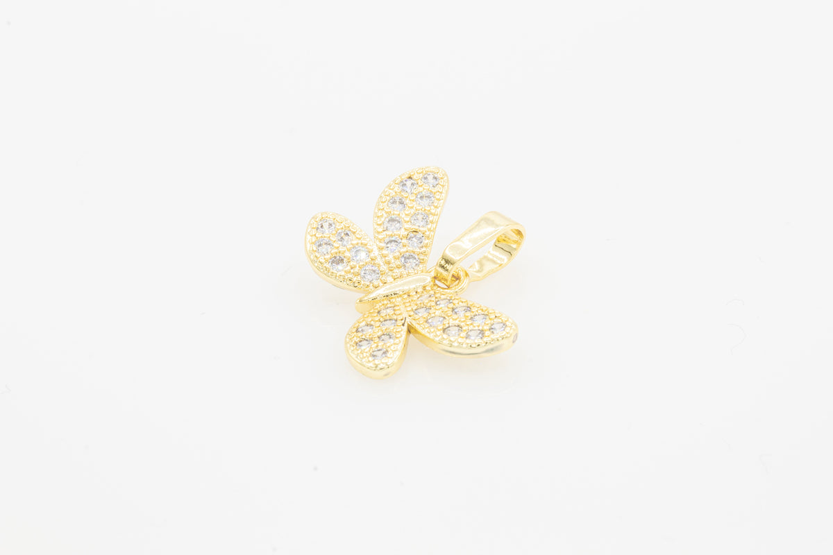 Butterfly 5 cubic zirconia pendant in 14K gold-filled jewelry for women, featuring a delicate butterfly design.