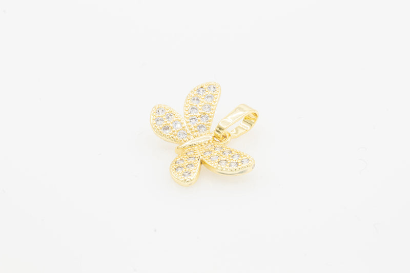 Butterfly 5 cubic zirconia pendant in 14K gold-filled jewelry for women, featuring a delicate butterfly design.