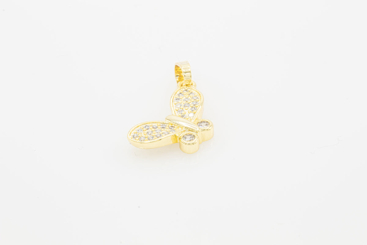 Butterfly cubic zirconia pendant in 14K gold-filled jewelry for women, featuring a delicate butterfly design and sparkling stones.