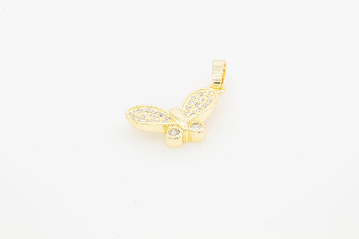Butterfly cubic zirconia pendant in 14K gold-filled jewelry for women, featuring a delicate butterfly design and sparkling stones.