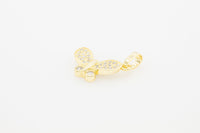 14K gold-filled butterfly pendant with cubic zirconia stones, elegant women's jewelry by JB Jewelry BLVD.