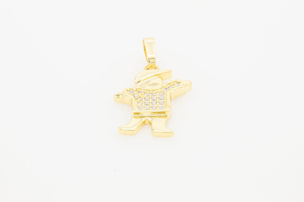 Boy cubic zirconia pendant in 14K gold-filled jewelry for women, featuring a sparkling stone and elegant design.
