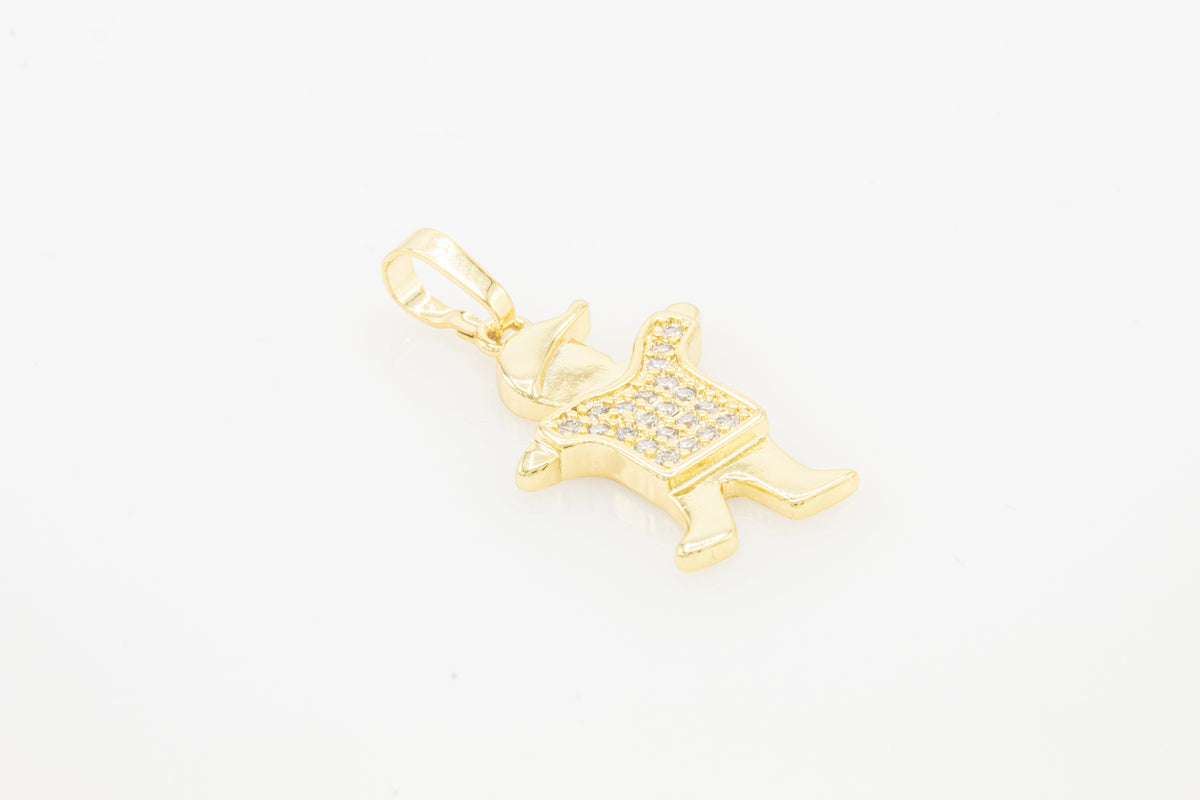 Boy cubic zirconia pendant in 14K gold-filled jewelry for women, showcasing a sparkling pendant with a detailed design.