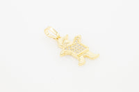 Boy cubic zirconia pendant in 14K gold-filled jewelry for women, showcasing a sparkling pendant with a detailed design.