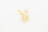 14K gold filled guitar-shaped cubic zirconia pendant for women, stylish jewelry accessory with sparkling stone detail.