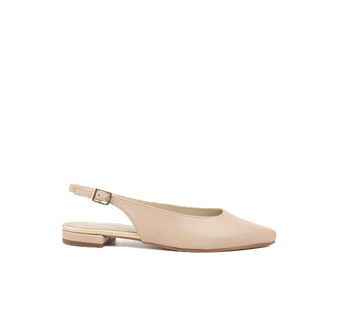 Charlotte Light Beige handmade shoes by Menina Step, showcasing soft beige leather with detailed stitching and elegant design.