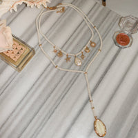 Eternal Afterglow Pearl Seashell Necklace Set