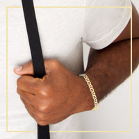 14K gold filled Mariner diamond-cut chain bracelet with lobster claw clasp, 8.5 inches, jewelry gift for men by JB Jewelry BLVD