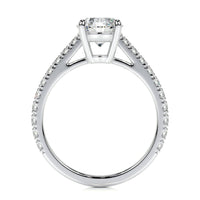 Round Brilliant Lab Grown Diamond Channel Setting Engagement Ring (F/VS) in 14K White Gold