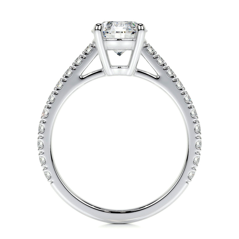 Round Brilliant Lab Grown Diamond Channel Setting Engagement Ring (F/VS) in 14K White Gold