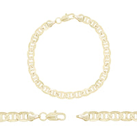 14K gold-filled Mariner diamond-cut chain bracelet, 8.5 inches with lobster claw clasp, men's jewelry by JB Jewelry BLVD