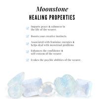 Natural 1.7 Carat Moonstone Stud Earrings with Diamond