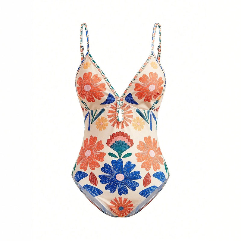 Women's Printed Bohemian Flowy Sling Vacation Style Swimsuit