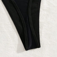 Ins Niche French Style Sexy Metal Ring Pure Desire Halterneck Retro Girl Bikini Swimsuit Set