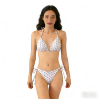 Sexy Triangle Separated Strap Multicolor Polka Dot Bikini Beach Swimwear Swimsuit