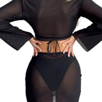 Swimsuit 4 Piece See Through Mesh Bikini Set