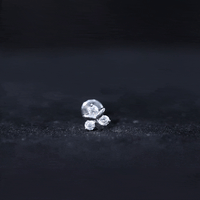 Round Moissanite Flower Cartilage Earring