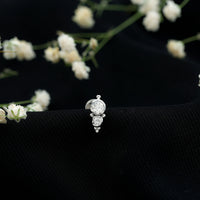 Simple Bezel Set Moissanite Two Stone Tragus Earring