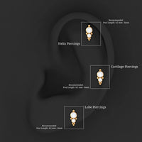 Simple Bezel Set Moissanite Two Stone Tragus Earring