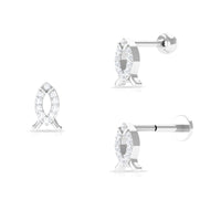 Real Diamond Fish Earring for Tragus Piercing