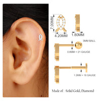 Real Diamond Fish Earring for Tragus Piercing