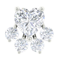 Heart Shape Moissanite Paw Cartilage Earring