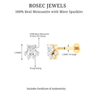 Heart Shape Moissanite Paw Cartilage Earring