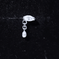 Marquise Moissanite Dangle Cartilage Earring