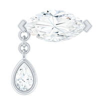 Marquise Moissanite Dangle Cartilage Earring