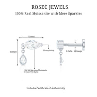 Marquise Moissanite Dangle Cartilage Earring