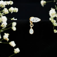 Marquise Moissanite Dangle Cartilage Earring