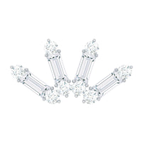 Baguette Moissanite Curved Cartilage Earring