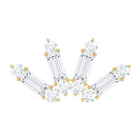 Baguette Moissanite Curved Cartilage Earring