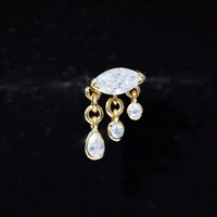 Marquise Cut Moissanite Cartilage Dangle Earring