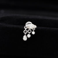 Marquise Cut Moissanite Cartilage Dangle Earring